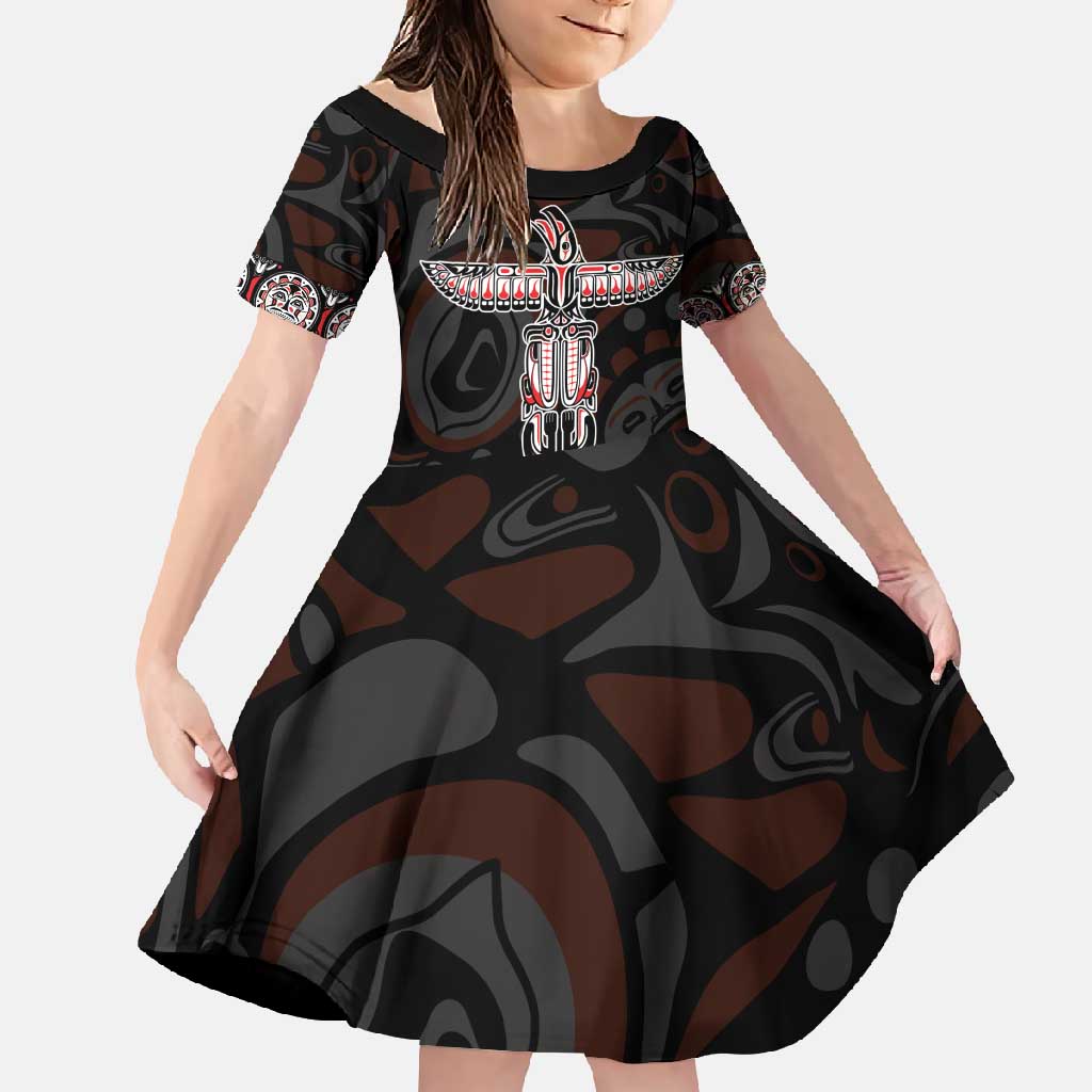 Canada Haida Totem Family Matching Mermaid Dress and Hawaiian Shirt Haida Spirit