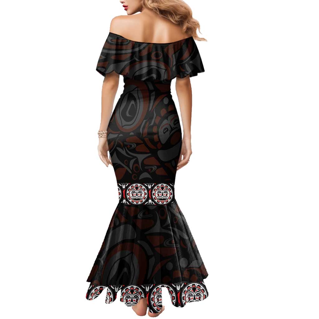 Canada Haida Totem Family Matching Mermaid Dress and Hawaiian Shirt Haida Spirit