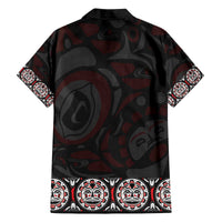 Canada Haida Totem Family Matching Off The Shoulder Long Sleeve Dress and Hawaiian Shirt Haida Spirit
