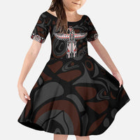 Canada Haida Totem Family Matching Off Shoulder Maxi Dress and Hawaiian Shirt Haida Spirit