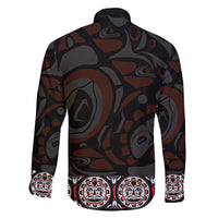 Canada Haida Totem Family Matching Off Shoulder Short Dress and Hawaiian Shirt Haida Spirit
