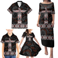 Canada Haida Totem Family Matching Puletasi and Hawaiian Shirt Haida Spirit