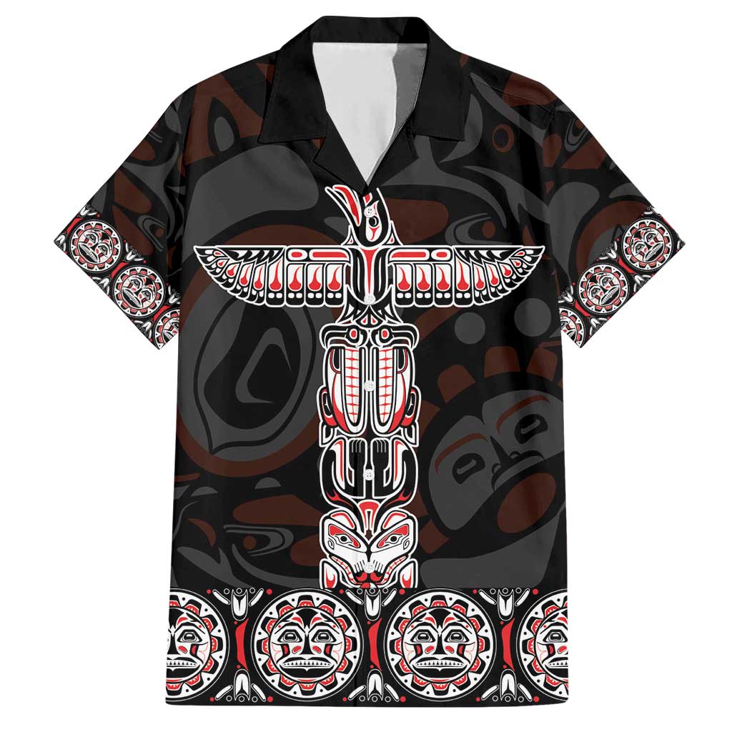 Canada Haida Totem Family Matching Short Sleeve Bodycon Dress and Hawaiian Shirt Haida Spirit