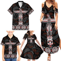 Canada Haida Totem Family Matching Summer Maxi Dress and Hawaiian Shirt Haida Spirit
