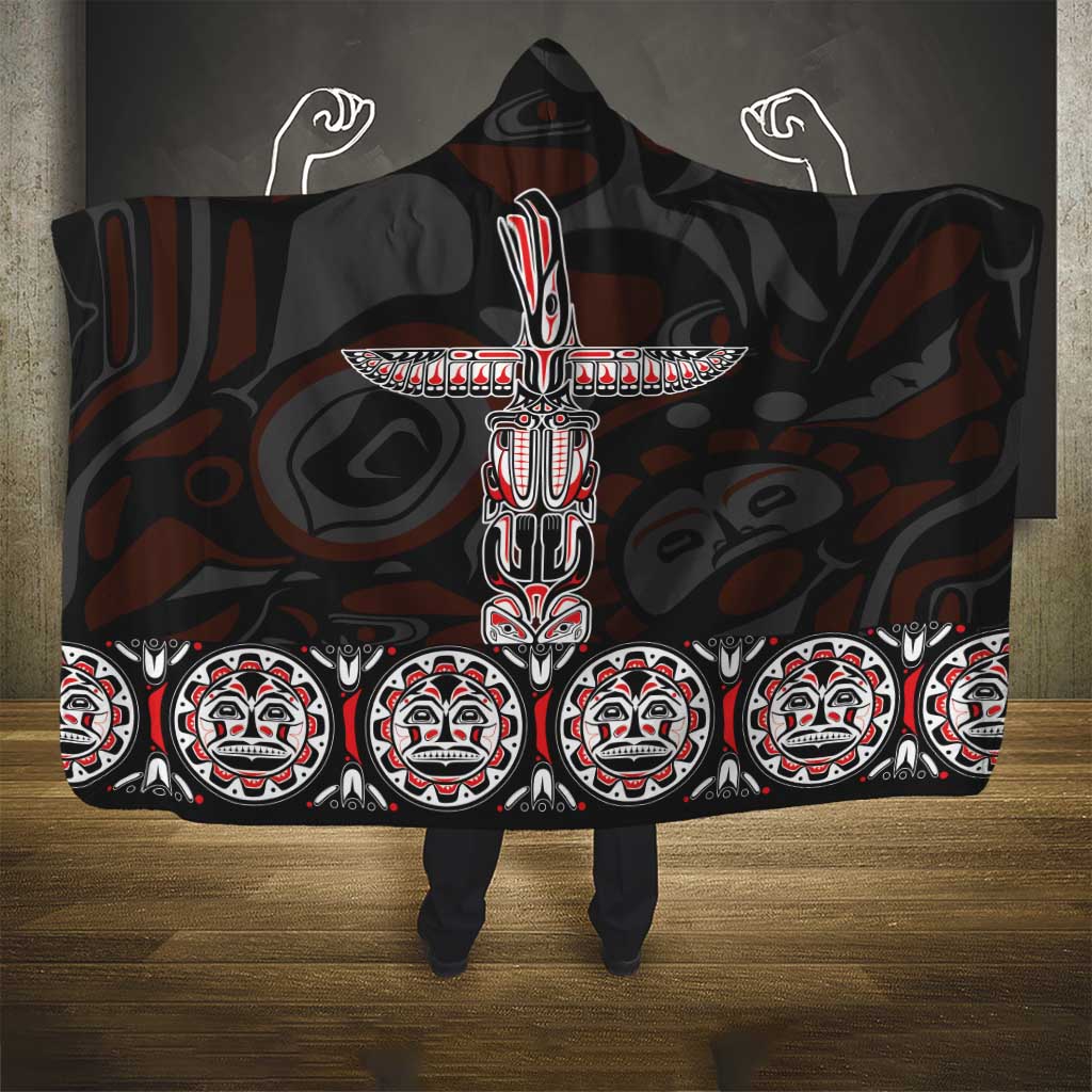 Canada Haida Totem Hooded Blanket Haida Spirit