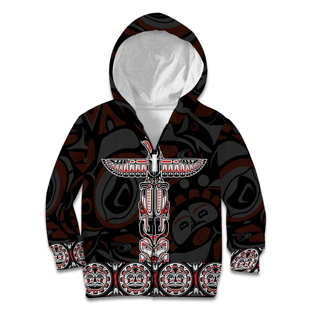Canada Haida Totem Kid Hoodie Haida Spirit