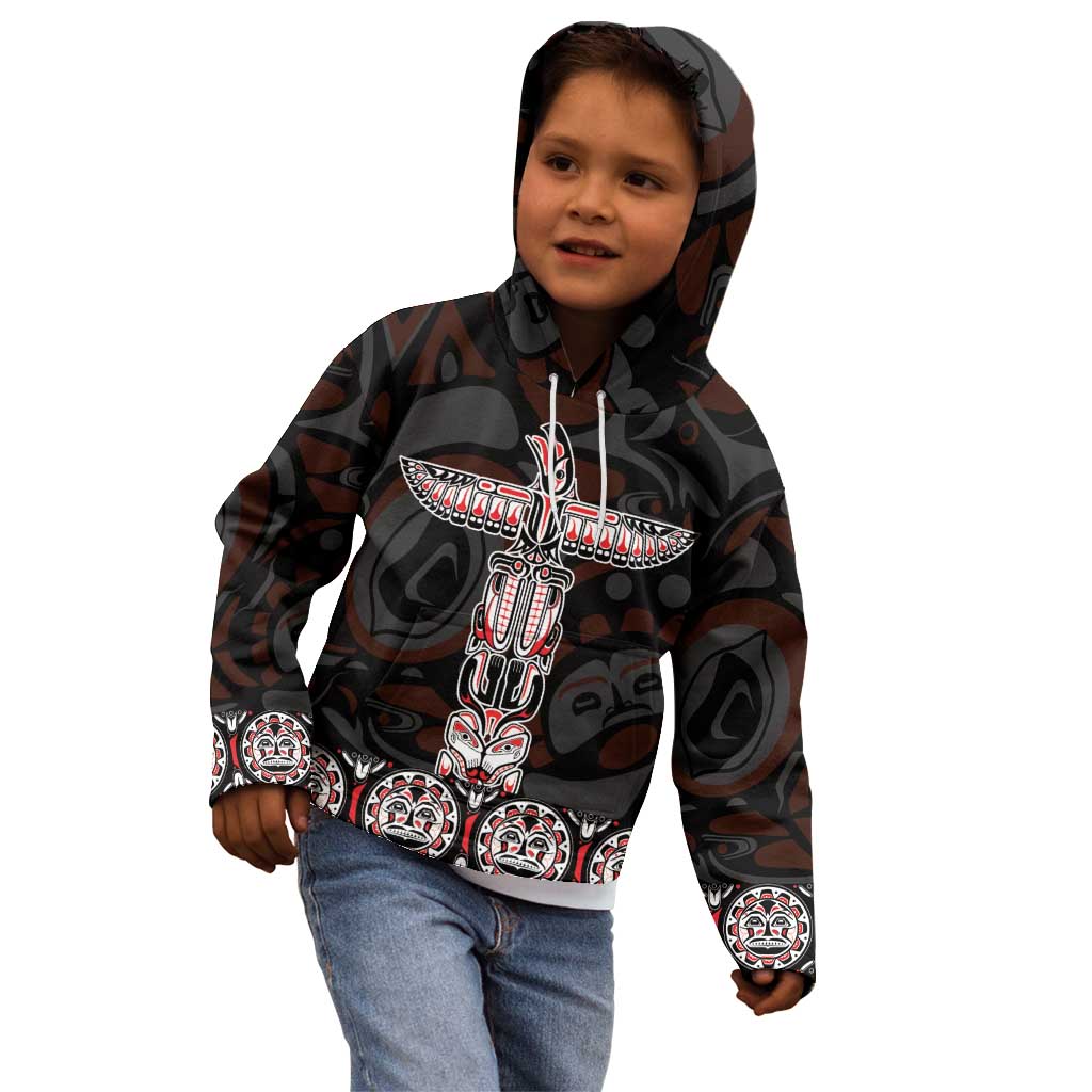 Canada Haida Totem Kid Hoodie Haida Spirit