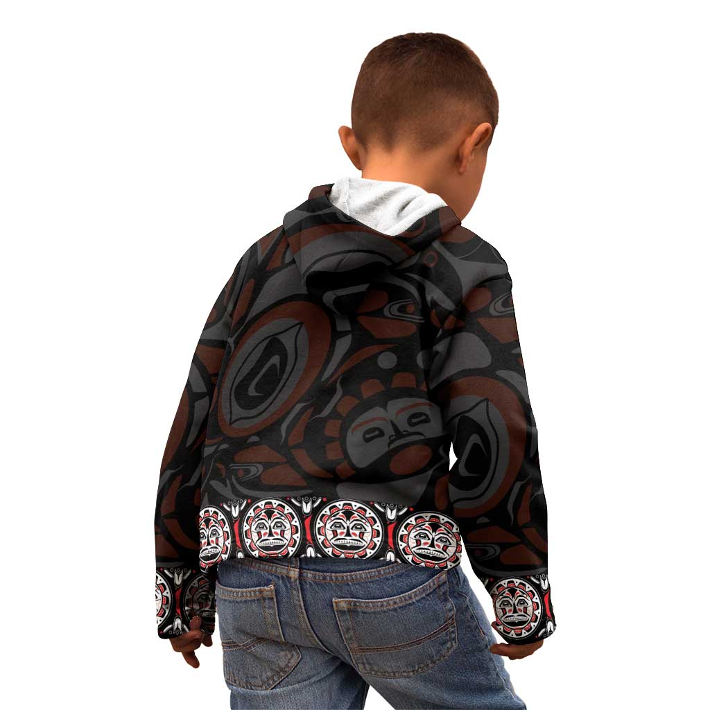 Canada Haida Totem Kid Hoodie Haida Spirit