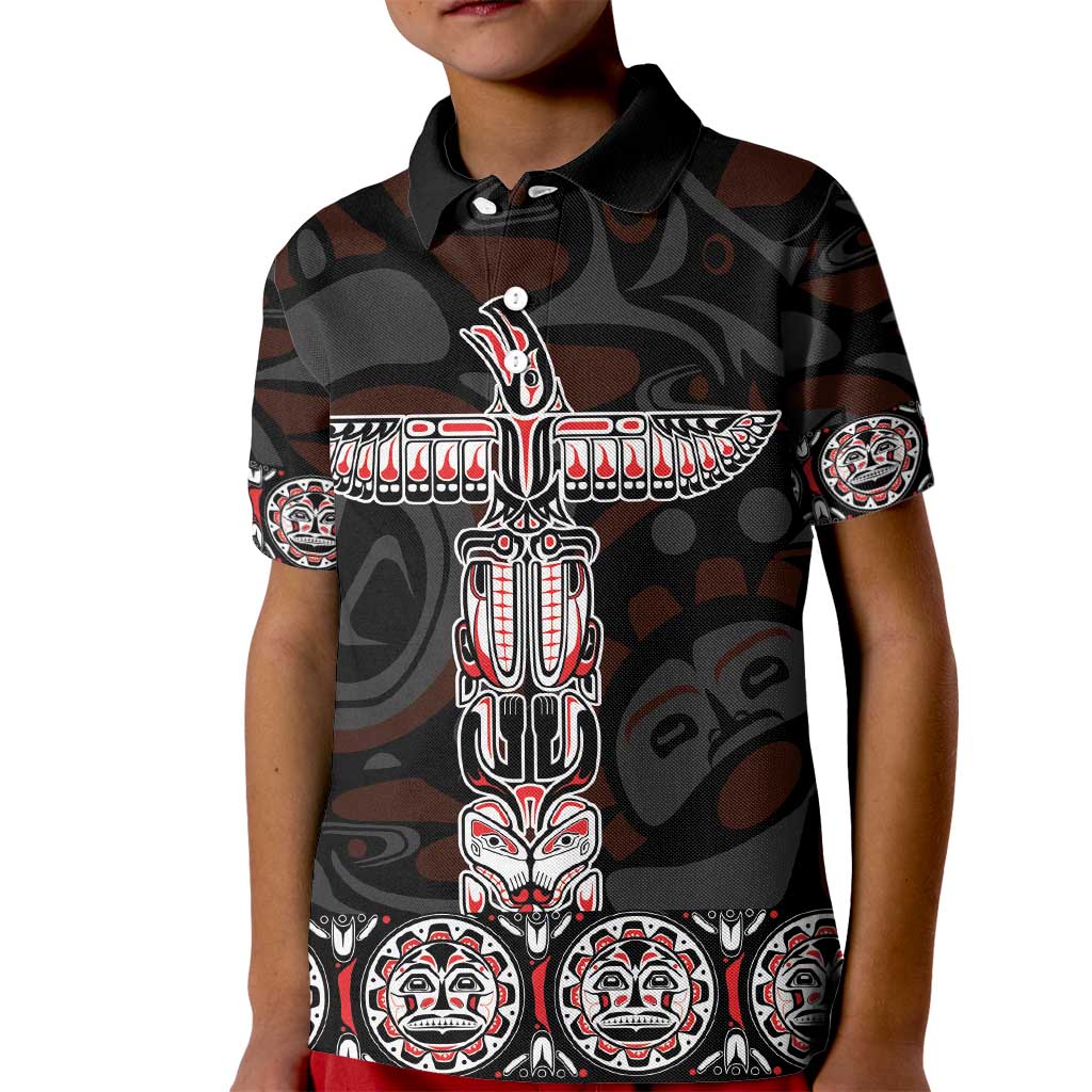 Canada Haida Totem Kid Polo Shirt Haida Spirit