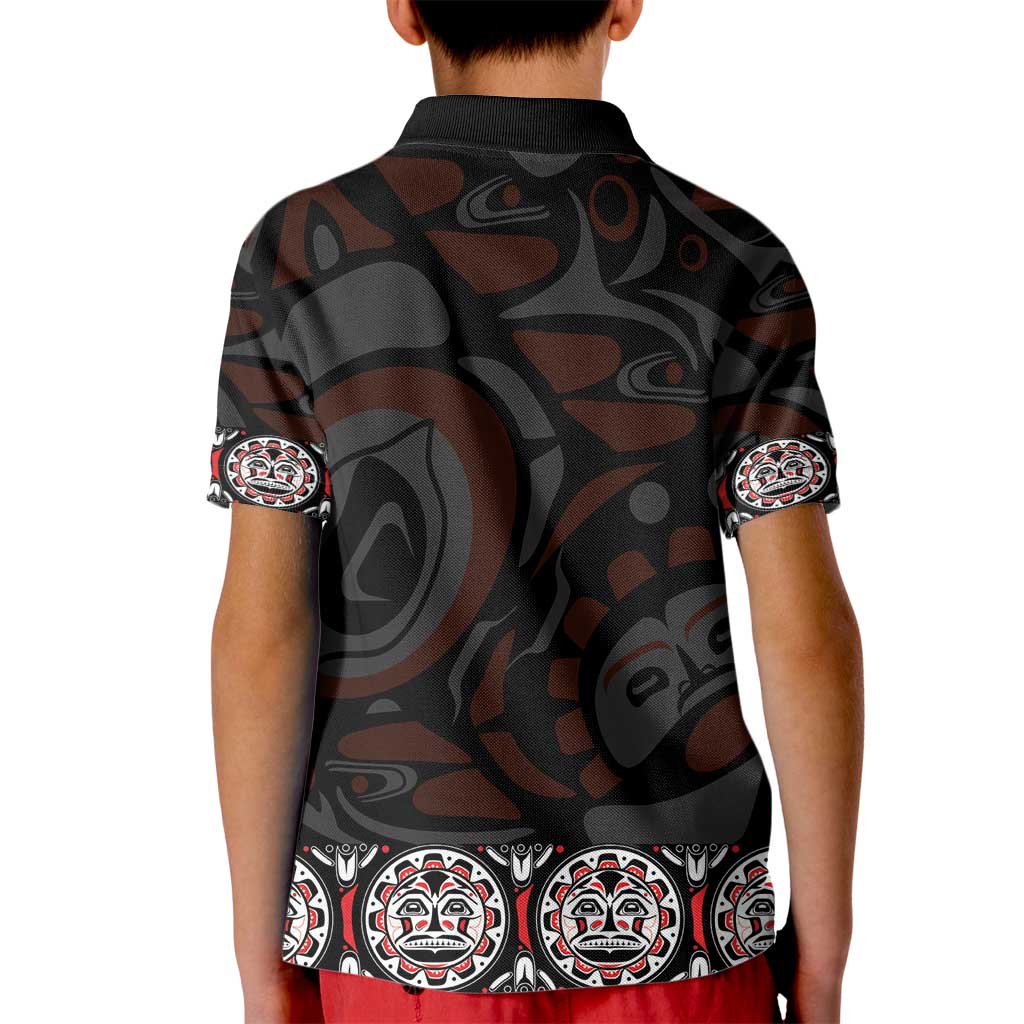 Canada Haida Totem Kid Polo Shirt Haida Spirit