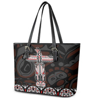 Canada Haida Totem Leather Tote Bag Haida Spirit
