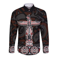 Canada Haida Totem Long Sleeve Button Shirt Haida Spirit