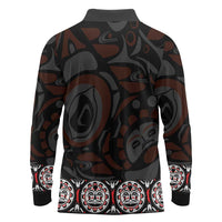 Canada Haida Totem Long Sleeve Polo Shirt Haida Spirit