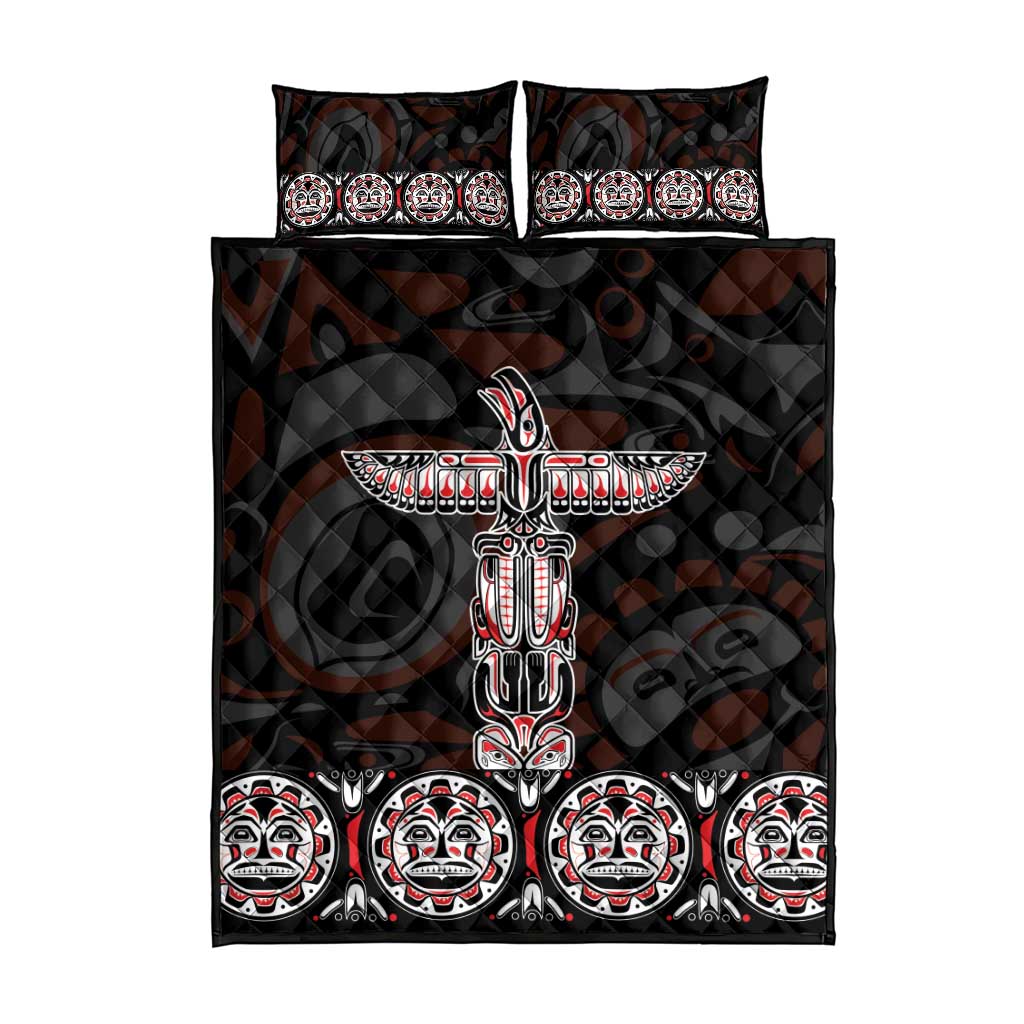 Canada Haida Totem Quilt Bed Set Haida Spirit