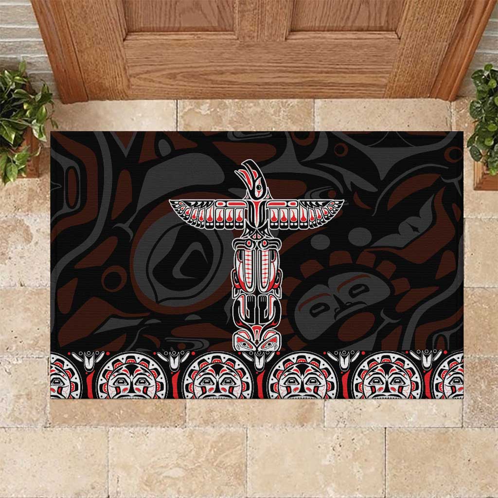 Canada Haida Totem Rubber Doormat Haida Spirit