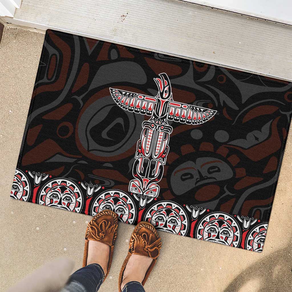 Canada Haida Totem Rubber Doormat Haida Spirit