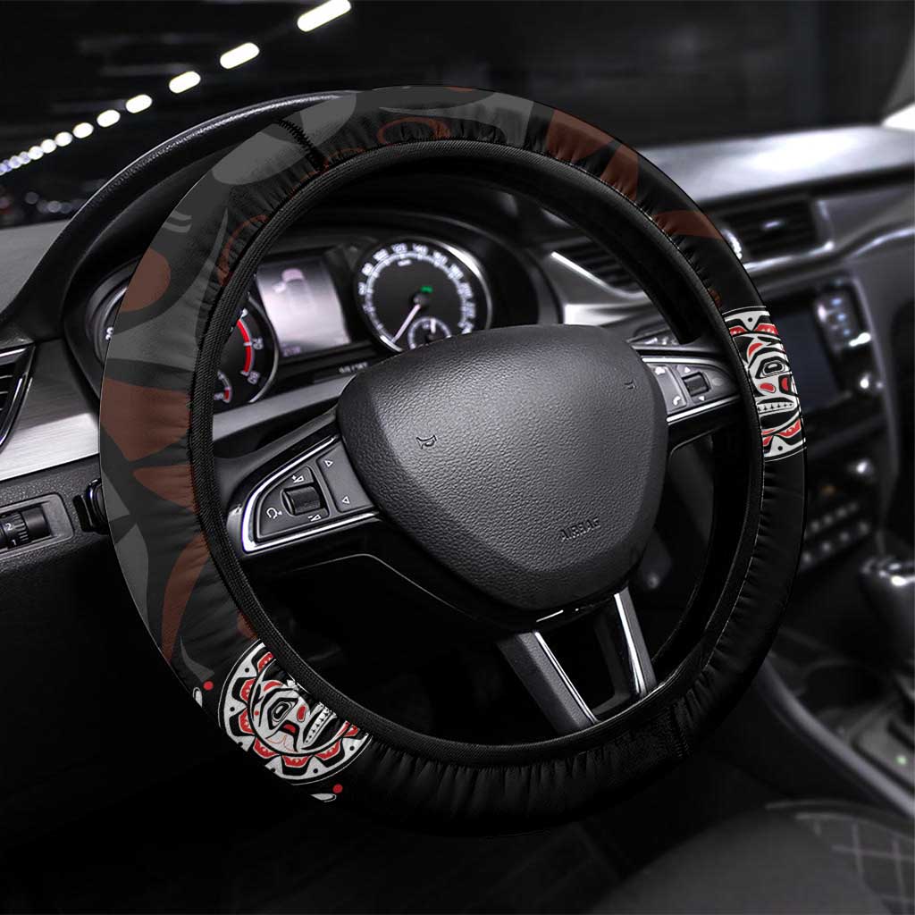 Canada Haida Totem Steering Wheel Cover Haida Spirit