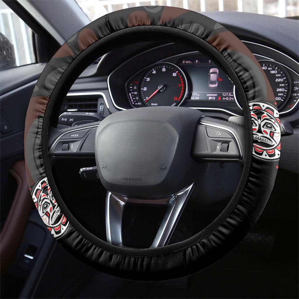Canada Haida Totem Steering Wheel Cover Haida Spirit
