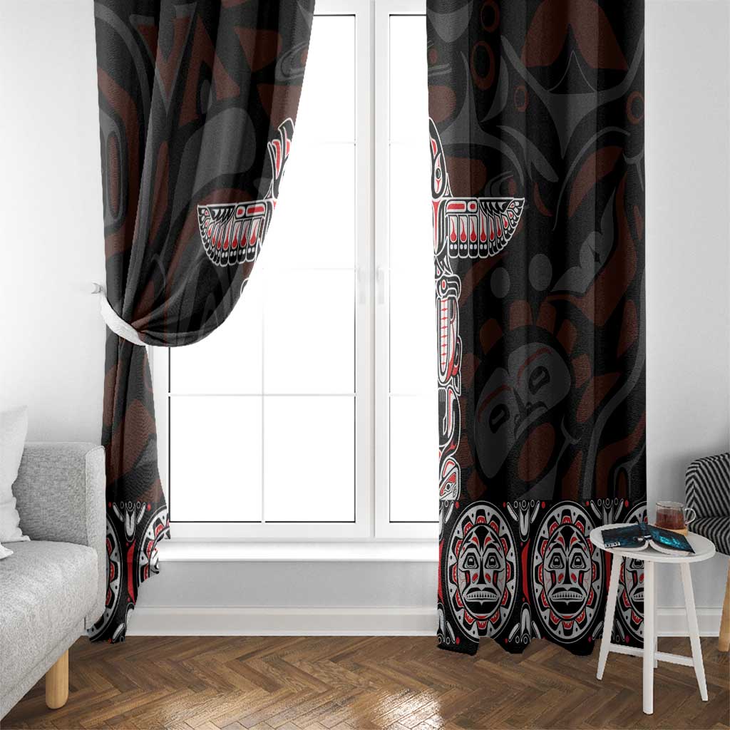 Canada Haida Totem Window Curtain Haida Spirit