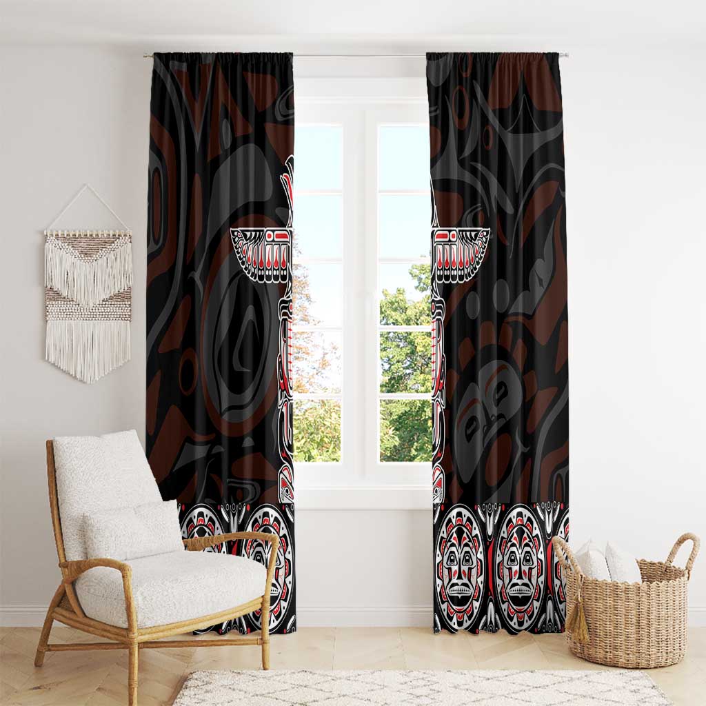 Canada Haida Totem Window Curtain Haida Spirit