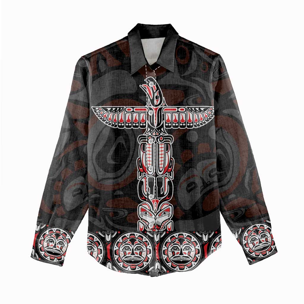 Canada Haida Totem Women Casual Shirt Haida Spirit