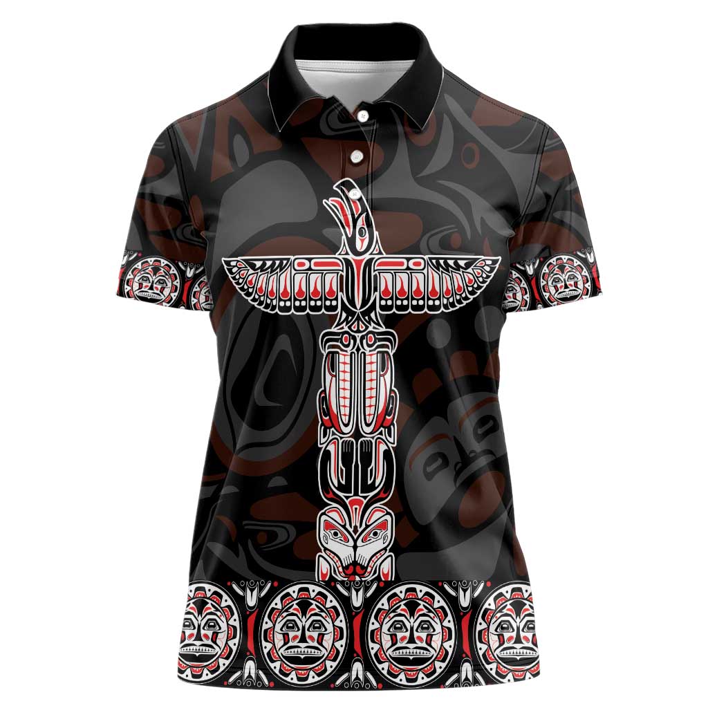 Canada Haida Totem Women Polo Shirt Haida Spirit