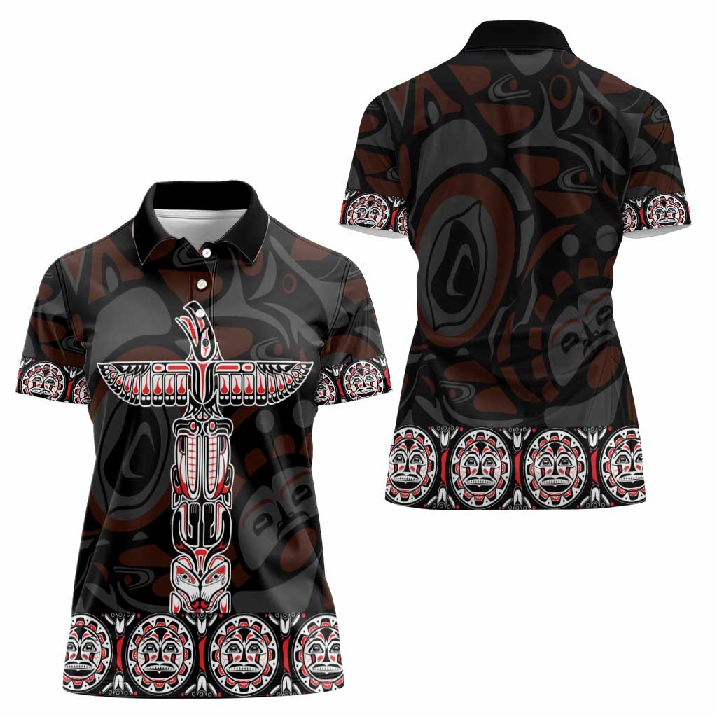Canada Haida Totem Women Polo Shirt Haida Spirit