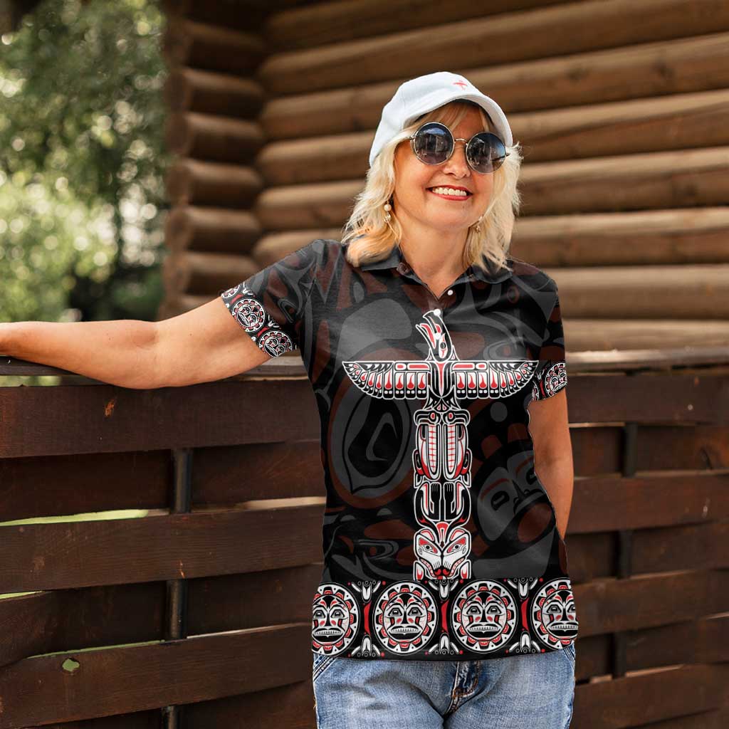 Canada Haida Totem Women Polo Shirt Haida Spirit