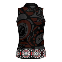Canada Haida Totem Women Sleeveless Polo Shirt Haida Spirit