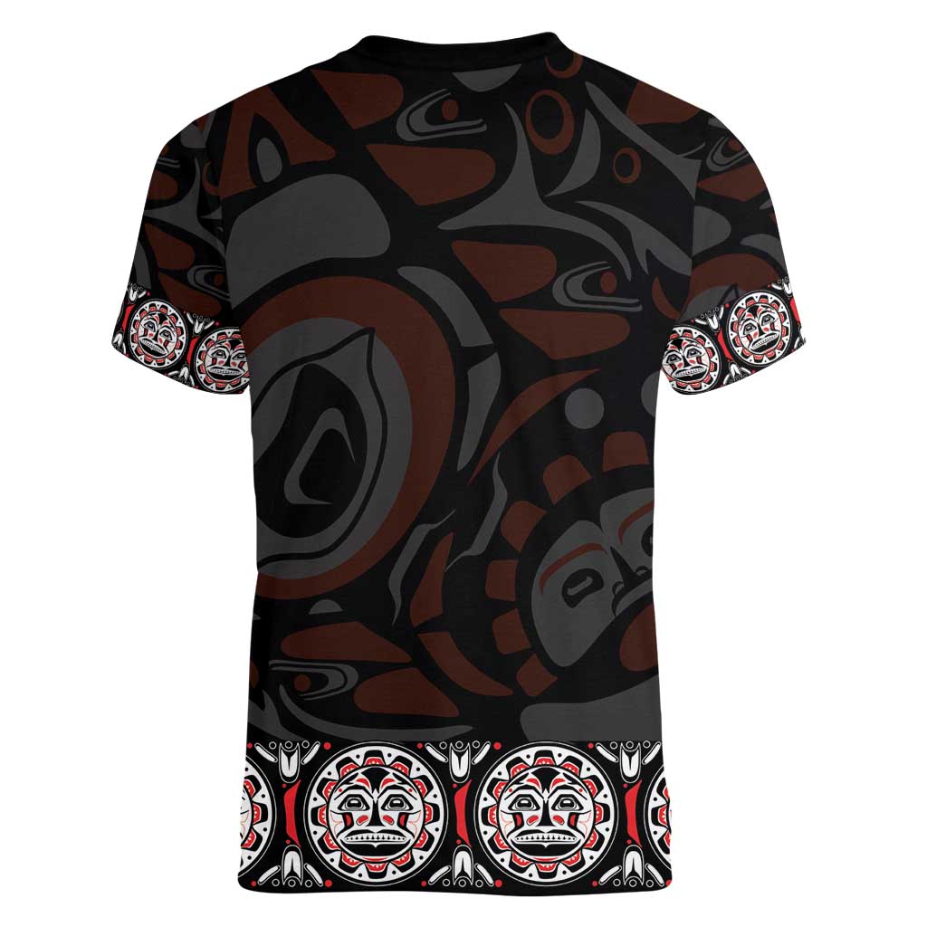 Canada Haida Totem Women V-Neck T-Shirt Haida Spirit
