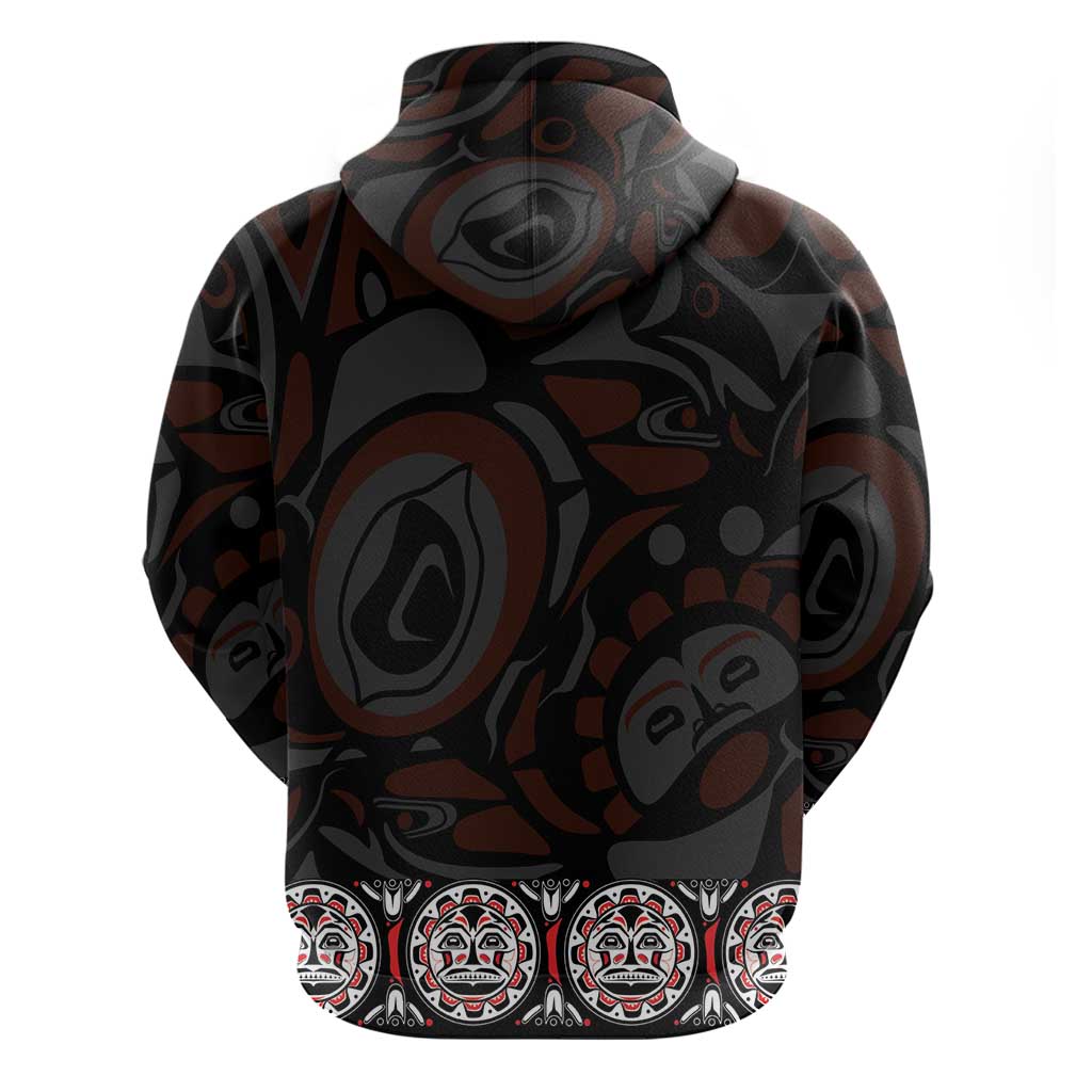 Canada Haida Totem Zip Hoodie Haida Spirit