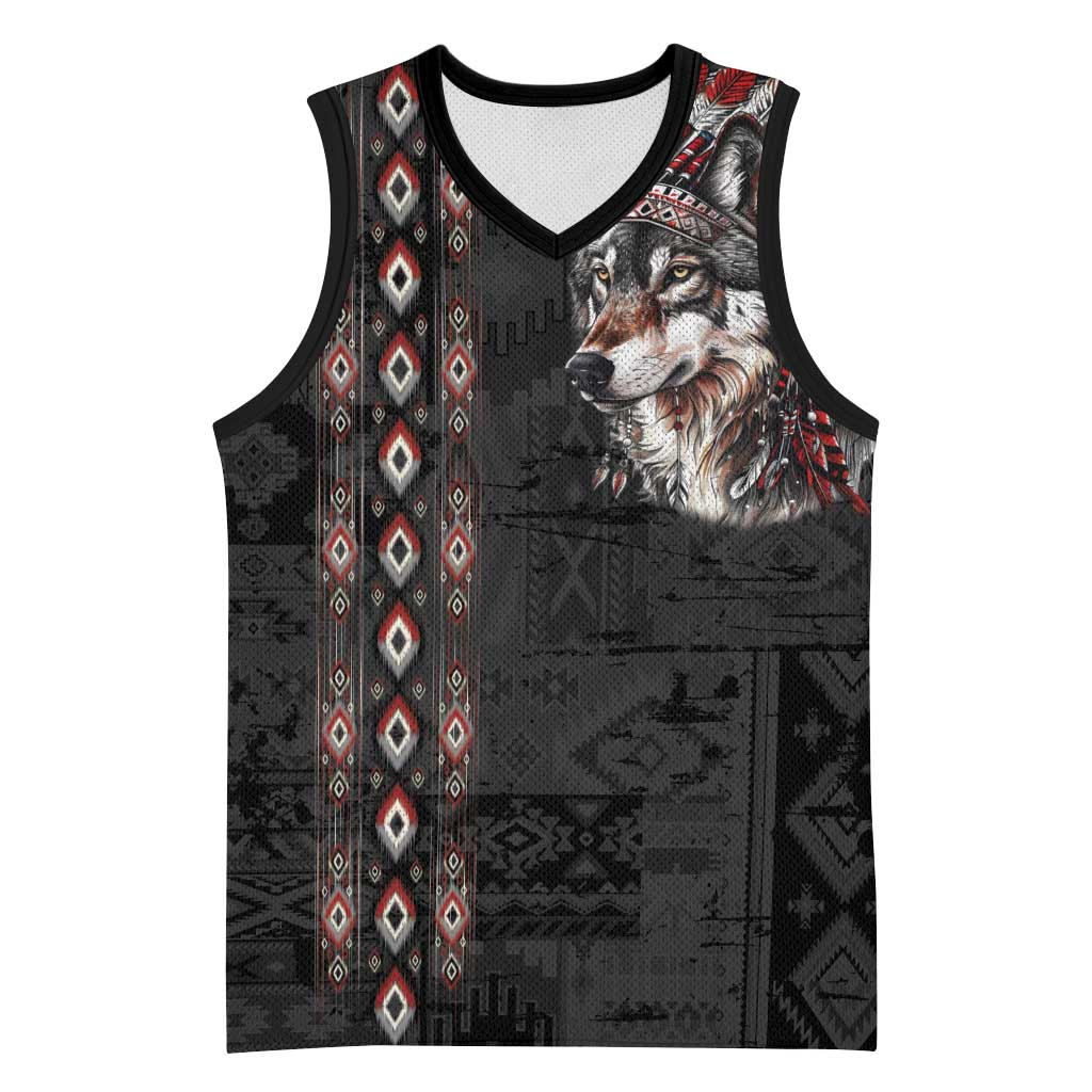 Native American Wolf Basketball Jersey Tribal Pattern