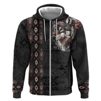 Native American Wolf Hoodie Tribal Pattern