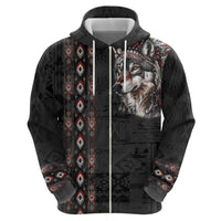 Native American Wolf Hoodie Tribal Pattern