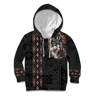 Native American Wolf Kid Hoodie Tribal Pattern