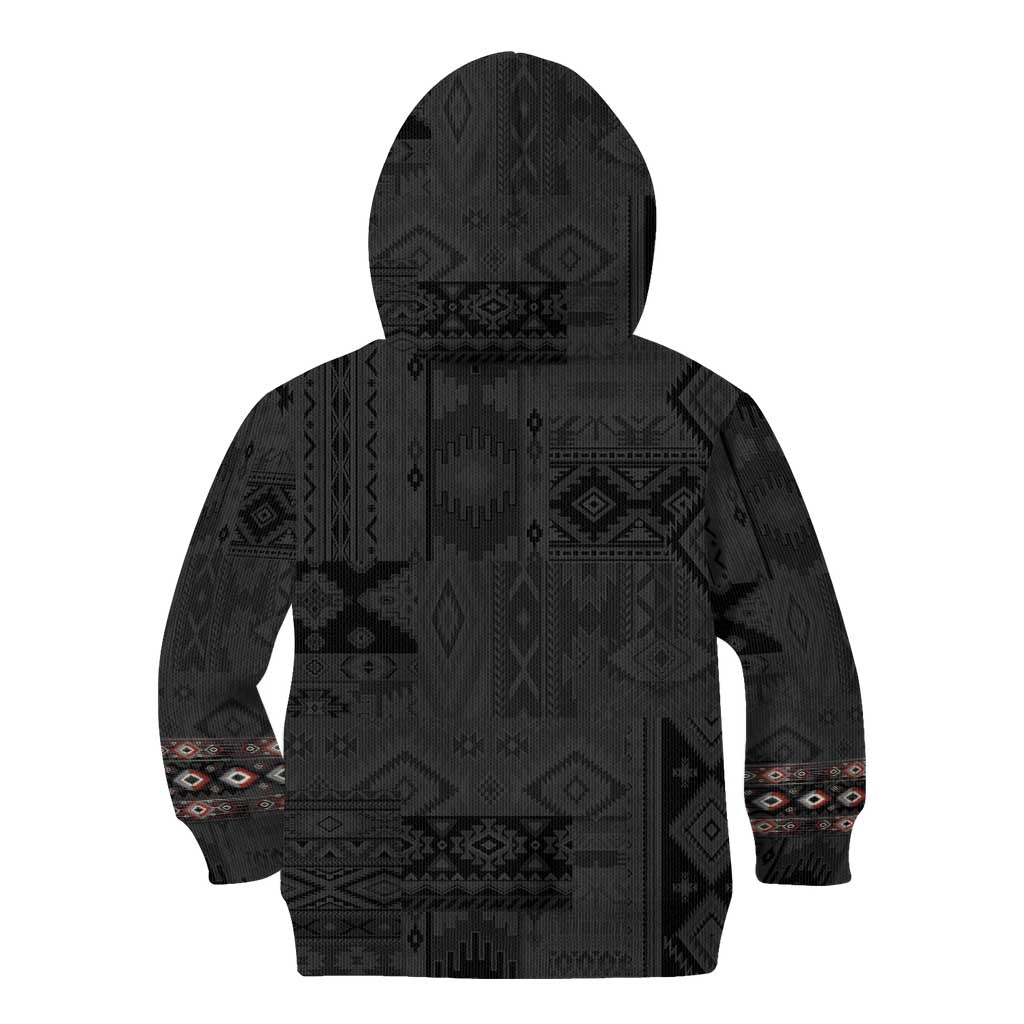 Native American Wolf Kid Hoodie Tribal Pattern