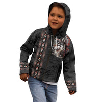 Native American Wolf Kid Hoodie Tribal Pattern