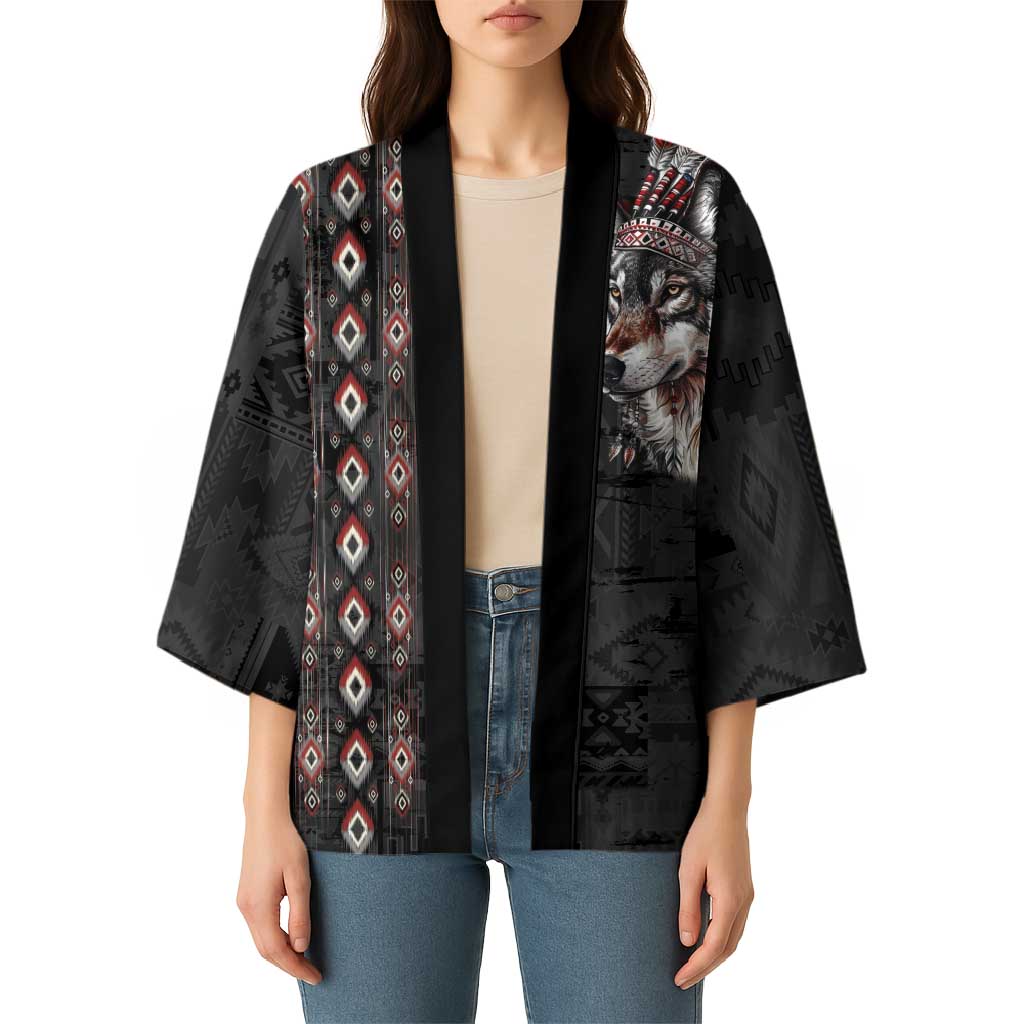 Native American Wolf Kimono Tribal Pattern