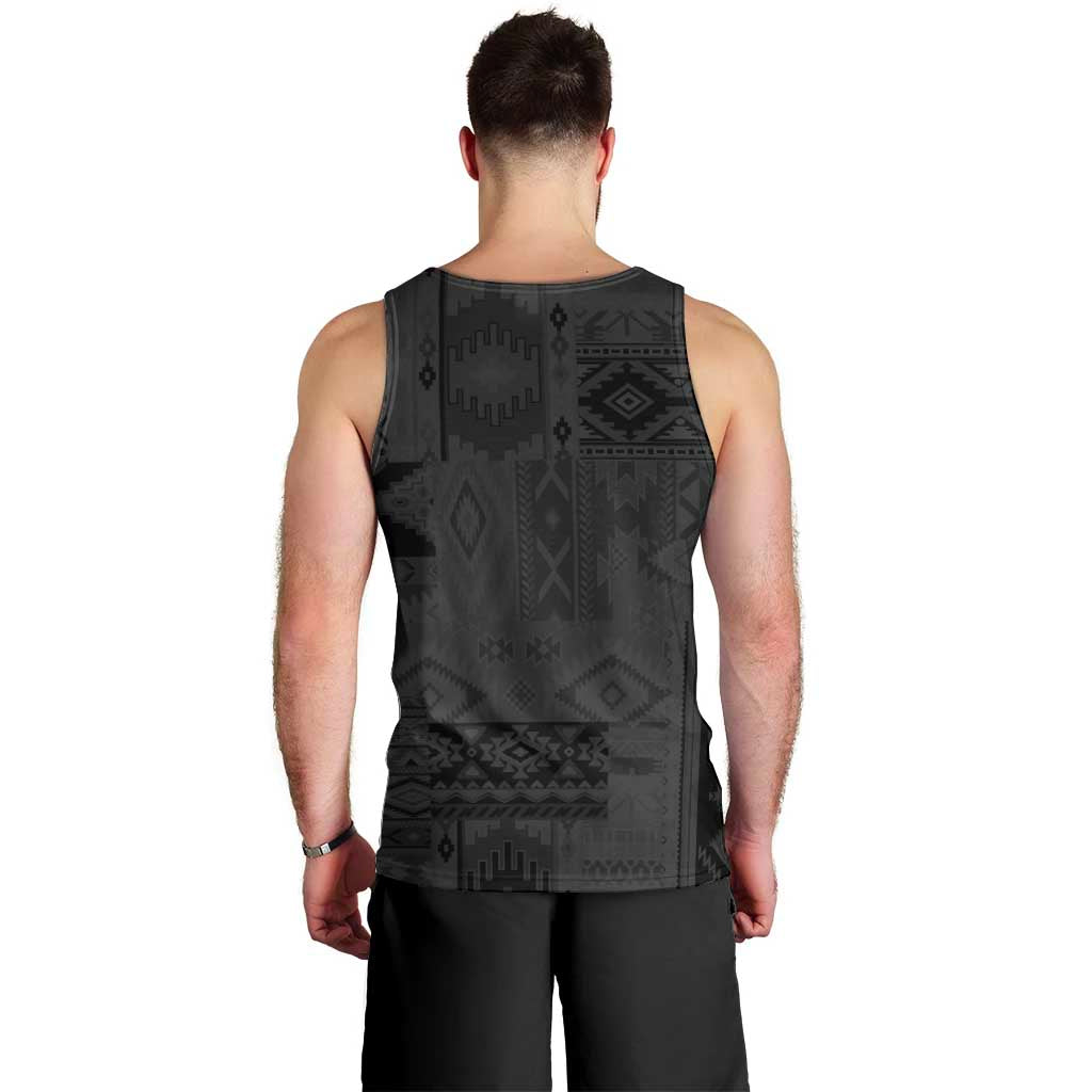 Native American Wolf Men Tank Top Tribal Pattern