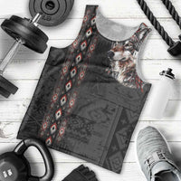 Native American Wolf Men Tank Top Tribal Pattern