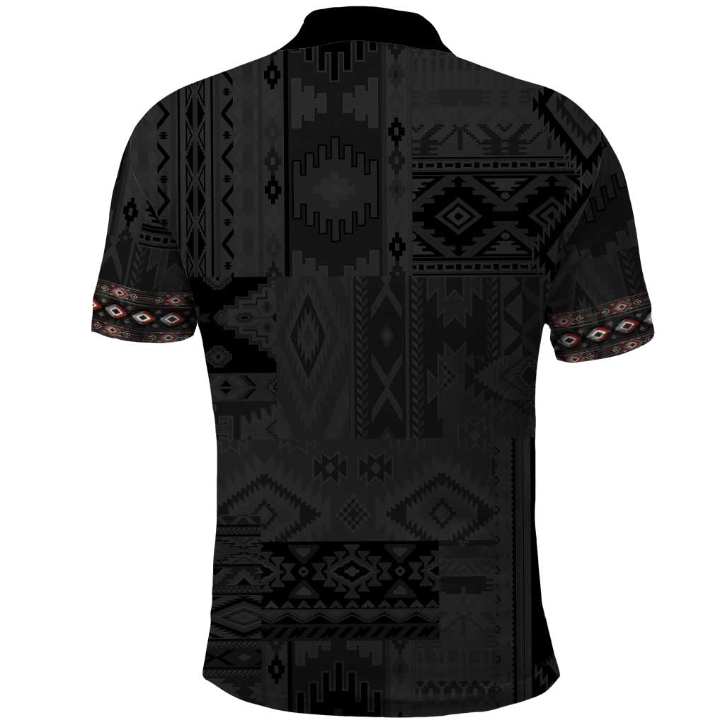 Native American Wolf Polo Shirt Tribal Pattern