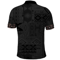 Native American Wolf Polo Shirt Tribal Pattern