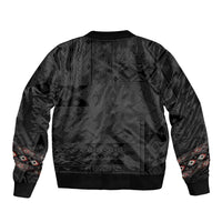Native American Wolf Sleeve Zip Bomber Jacket Tribal Pattern