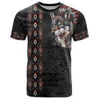 Native American Wolf T Shirt Tribal Pattern