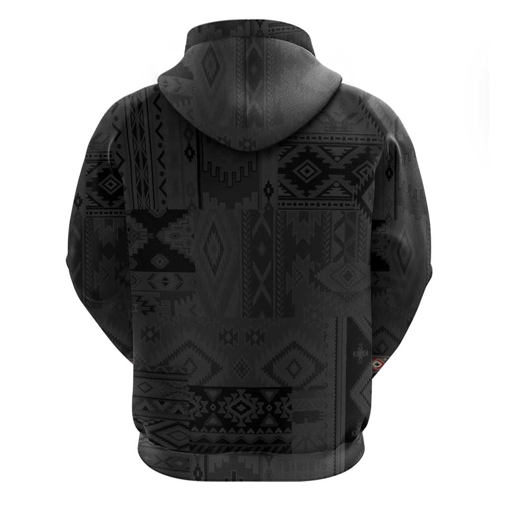 Native American Wolf Zip Hoodie Tribal Pattern