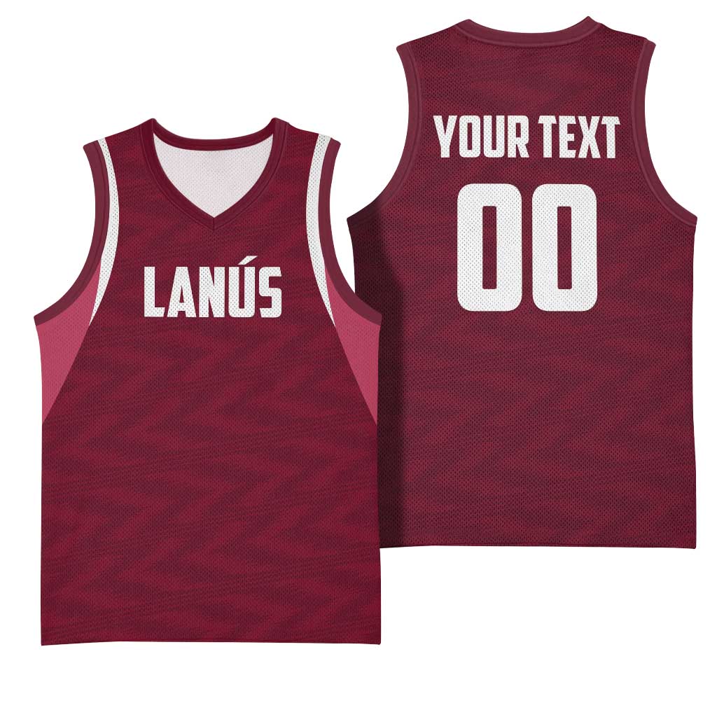 Custom Argentine Football Lanus Basketball Jersey Granate Go Champions