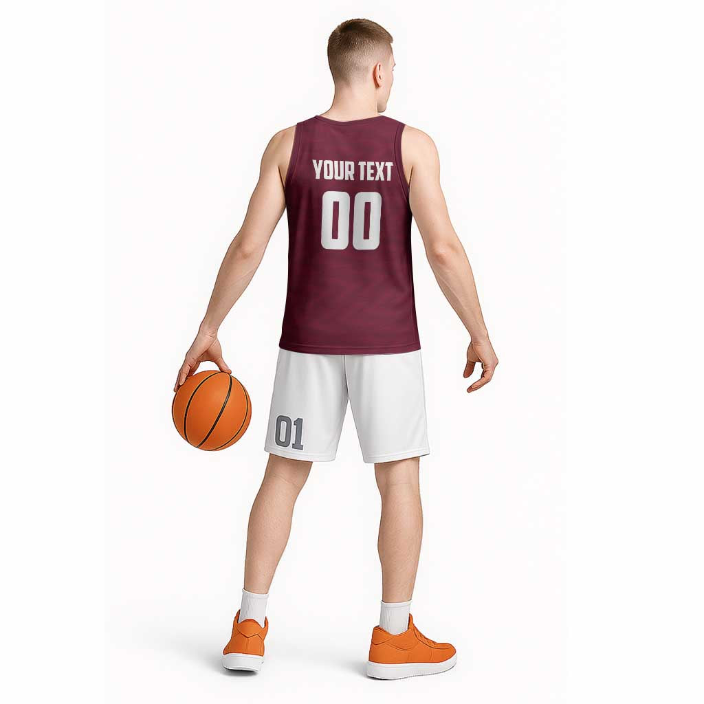 Custom Argentine Football Lanus Basketball Jersey Granate Go Champions