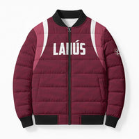 Custom Argentine Football Lanus Bomber Puffer Jacket Granate Go Champions