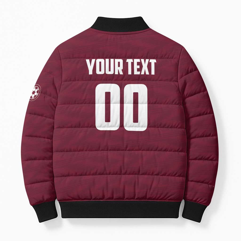 Custom Argentine Football Lanus Bomber Puffer Jacket Granate Go Champions