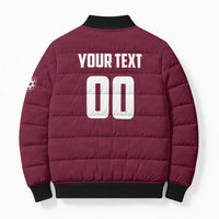 Custom Argentine Football Lanus Bomber Puffer Jacket Granate Go Champions